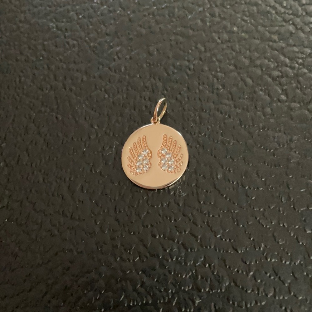 Pendant Angel wings w crystals